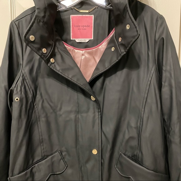 NWT Kate Spade Forest Green Scallop Raincoat - Picture 5 of 9